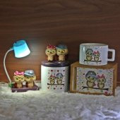 Best Friends Baykuş Işıklı Biblo Baykuş Biblolu Kalemlik Baykuş Kutulu Kupa Hediye Seti - 1