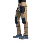 Şensel, Reflektörlü Çok Cepli İş Pantolonu, Bej-Siyah -54E3057- thumbnail 2