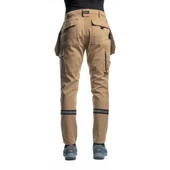 Şensel, Reflektörlü Çok Cepli İş Pantolonu, Bej-Siyah -54E3057- thumbnail 4