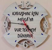 Ahşap Duvar Saati - Kavuşmak İçin Mevlaya Vur Tekmeyi Dünyaya - 1