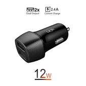 LinkTech C490 Çift Girişli Araç İçi Şarj Aleti Adaptör (Başlık) 2.4A Siyah - 2