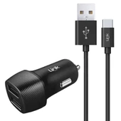 LinkTech C493 Araç Şarj Aleti ve Type-C USB Kablo Set 2.4A 2x USB - 1