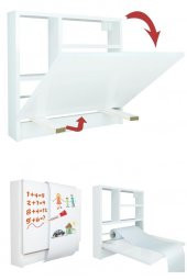 Ahşap Çocuk Yazı Resim Oyun ve Ders Çalışma Masası Duvara Monte Montessori Etkinlik Tahtası - 1