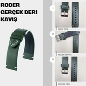 R4143W RODER DERİ KAYIŞ - YEŞİL-BEYAZ - 5
