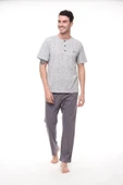 Pijadore Erkek 1403 Erkek Kısa Kollu Desenli Pijama Takım - 4