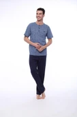 Pijadore Erkek 1403 Erkek Kısa Kollu Desenli Pijama Takım - 1