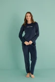 Gd Goldoremi 13166-11 Kadın Ladies Night Kadife Uzun Kol Pijama Takım - 2