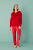 Gd Goldoremi 13312-6 Kadın Good Morning Beautiful Kadife Pijama Takım - 2