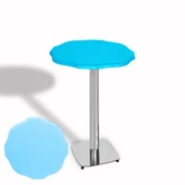 Papatya Bistro Wermodin Masa Yuvarlak 67 cm (Kromnikel) - Turkuaz - 1