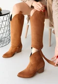 Milla Taba Süet Tak Çıkar Topuklu Bot Ve Çizme thumbnail 2