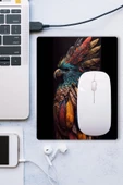 SonicTouch Kızılderili Kartal Temalı Kaydırmaz Gaming Oyuncu Dikişsiz Siyah Yeşil Mouse Pad/Ped 17x21cm - 3