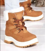 Vicco Alexis Hafif Unisex Fermuarlı Kahverengi Kürklü Kışlık Çocuk Botu thumbnail 1