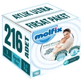 Molfix Premium Bebek Bezi Beden:1 (2-5KG) Yeni Doğan 216 Adet Aylık Ultra Fırsat Pk - 1
