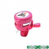 HSGL BİSİKLET SİYAH SEPET PEMBE KARTLI PÜSKÜL VE AYNALI ZİL SET - 4