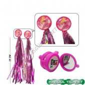 HSGL BİSİKLET KARTLI PÜSKÜL PEMBE AYNALI ZİL SET - 2