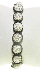 Swarovski Taşlı Şambala Boncuklu Örgü İp Siyah Bileklik Hediyelik Bileklik - 3