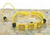 Şambala Şans Bİleklik Swarovski Taşlı Sarı Örgü Bileklik Ayarlanabilir Bileklik - 2