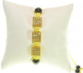 Şambala Şans Bİleklik Swarovski Taşlı Sarı Örgü Bileklik Ayarlanabilir Bileklik - 3