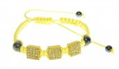Şambala Şans Bİleklik Swarovski Taşlı Sarı Örgü Bileklik Ayarlanabilir Bileklik - 4