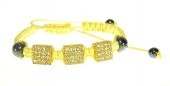 Şambala Şans Bİleklik Swarovski Taşlı Sarı Örgü Bileklik Ayarlanabilir Bileklik - 6
