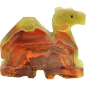 Doğal Gerçek Yeşil Onix Taşı El İşi Oyma Bereket Devesi Biblo obje thumbnail 1