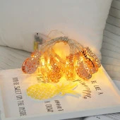 Hdmarketim Bakır Renk Ananaslı Led Gün Işığı Gece Lambası Dekoratif Copper Color Pineapple Led 2 Metre thumbnail 6