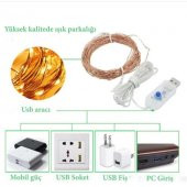Hdmarketim Yılbaşı Ağaç Süsleme USB Girişli Animasyonlu(2,8Metre)Led Işık 30 Lu Mandal Fotograf Albüm - 2
