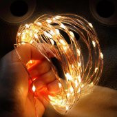 Hdmarketim Yılbaşı Ağaç Süsleme USB Girişli Animasyonlu(2,8Metre)Led Işık 30 Lu Mandal Fotograf Albüm - 4