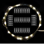 Hdmarketim Yılbaşı Ağaç Süsleme USB Girişli Animasyonlu(2,8Metre)Led Işık 30 Lu Mandal Fotograf Albüm - 5