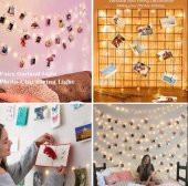 Hdmarketim Yılbaşı Ağaç Süsleme USB Girişli Animasyonlu(2,8Metre)Led Işık 30 Lu Mandal Fotograf Albüm - 6