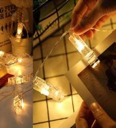 Hdmarketim Yılbaşı Ağaç Süsleme USB Girişli Animasyonlu(2,8Metre)Led Işık 30 Lu Mandal Fotograf Albüm - 7