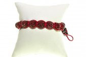 Swarovski Taşlı Şambala Boncuklu Örgü İp Bordo Bileklik - 3