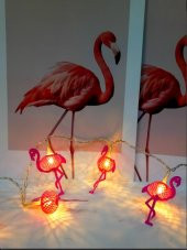 Hdmarketim Pembe Flamingo 10lu Dekoratif LED Lamba (2 Metre) - 7