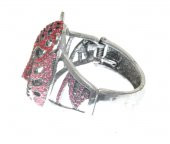 Hdmarketim Otantik Swarovski Taşlı Kaplan Kelepçe Metal Bileklik 5520 - 2