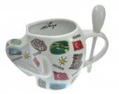 Hdmarketim Antalya Kemer Temalı El Figürlü Seramik Kupa 5916 - 1