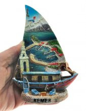 Hdmarketim Antalya Kemer Temalı Dekoratif Polyester Gemi Biblo 5921 - 4