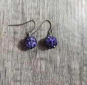 Hdmarketim Şambala Model Swarovski Taşlı Lila Sallantılı Küpe - 2