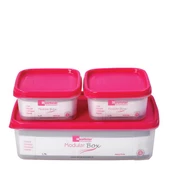 Moonstar Modüler Hava Sızdırmaz Saklama Kabı-1,7LT+2X0,40LT-MS-07 - 1