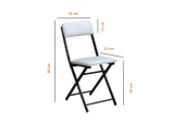Katlanır Beyaz Mutfak Masa Sandalye Takımı 70 cm - 4