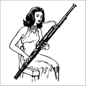 FAGOT ÇALAN KADIN FOLYO STİCKER - 1