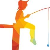 BALIK TUTAN KIZ FOLYO STİCKER thumbnail 1