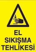 El Sıkışma Tehlikesi Uyarı Levhası - 1