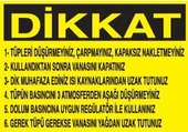 Dikkat Tüpleri Düşürmeyin, Çarpmayın, Kapaksız Çıkartmayınız Uyarı Levhası - 1
