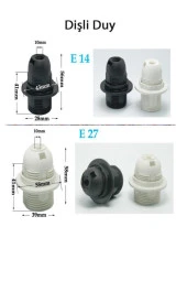 E14 Abajur Duy Tam Diş Beyaz thumbnail 4