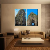 Deniz Manzaralı Kayalar Kanvas Tablo - 2