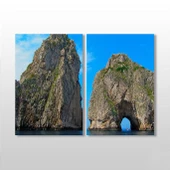 Deniz Manzaralı Kayalar Kanvas Tablo - 1