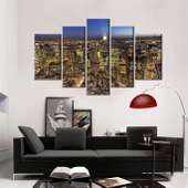 Gece Şehir Manzarası Kanvas Tablo thumbnail 2