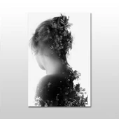 Çiçek Ve Kadın Kanvas Tablo - 1