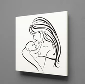 BEBEĞİYLE İLGİLENEN ANNE KANVAS TABLO - 1