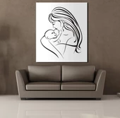 BEBEĞİYLE İLGİLENEN ANNE KANVAS TABLO - 2